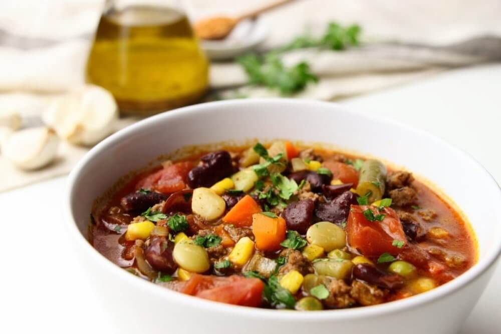 chili-with-taco-seasoning-in-a-white-bowl