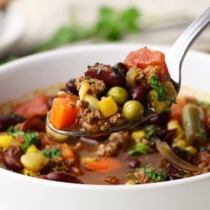 chili-with-taco-seasoning-in-a-white-bowl-and-on-a-spoon