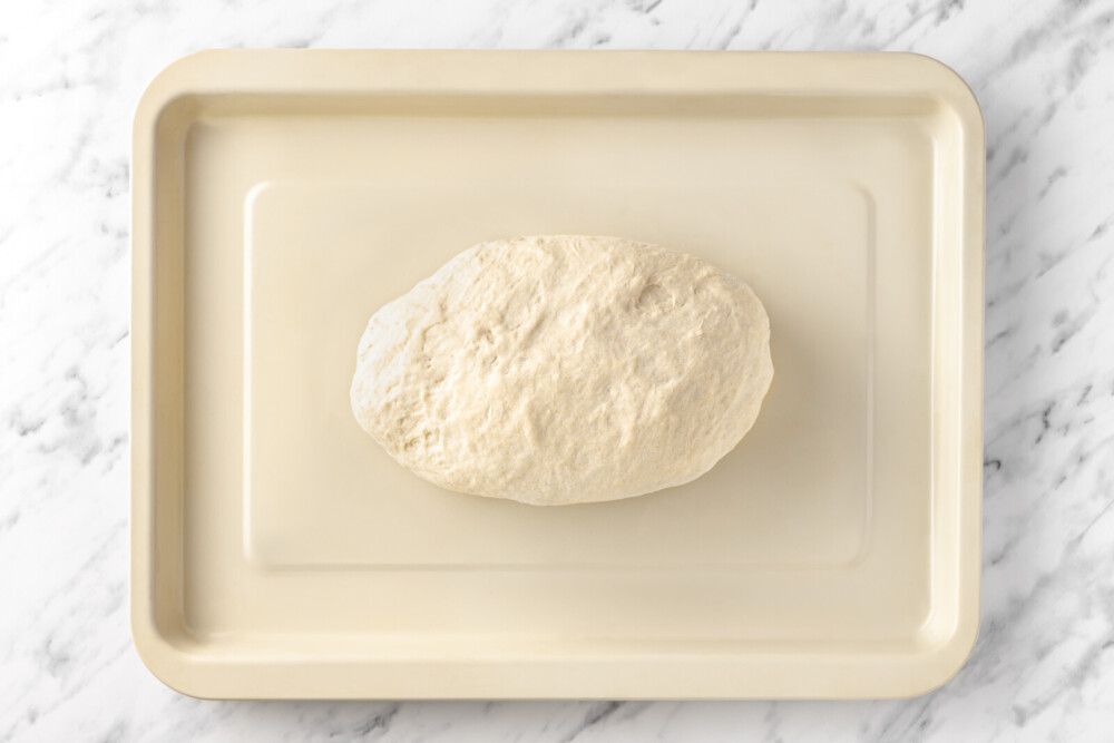 dough on a baking tray.