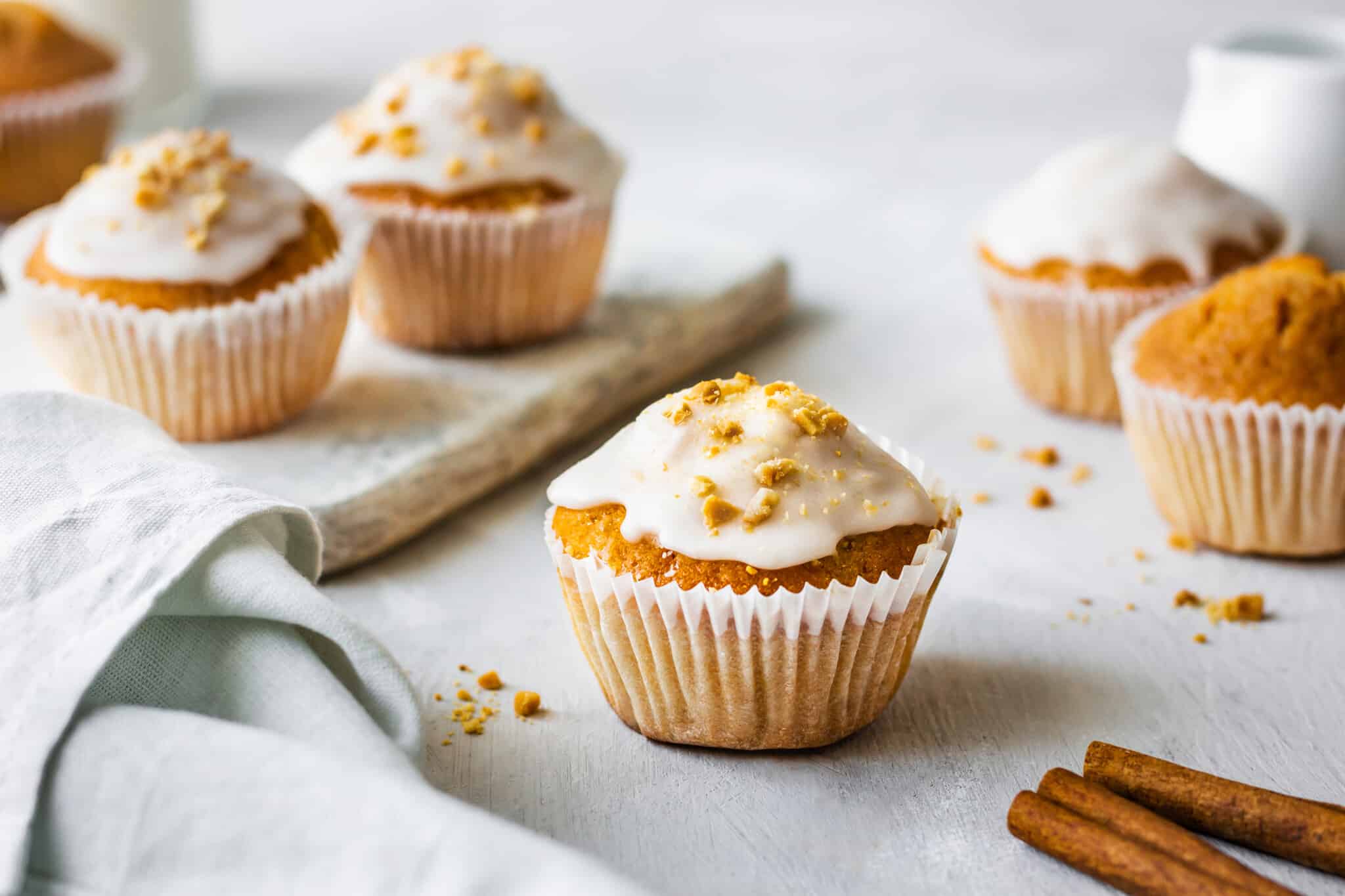 Pumpkin Muffins with Sweet Vanilla Glaze