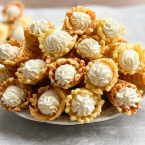 pizzele-waffle-cones-stacked-on-a-white-plate