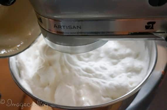 marshmallow mixture in stand mixer