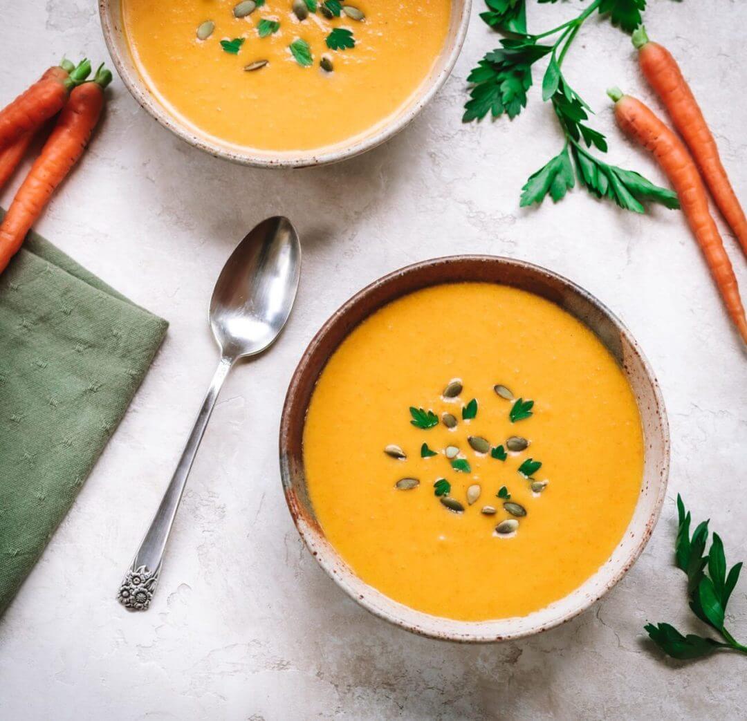 Vegan and Dairy Free Ginger and Carrot Soup