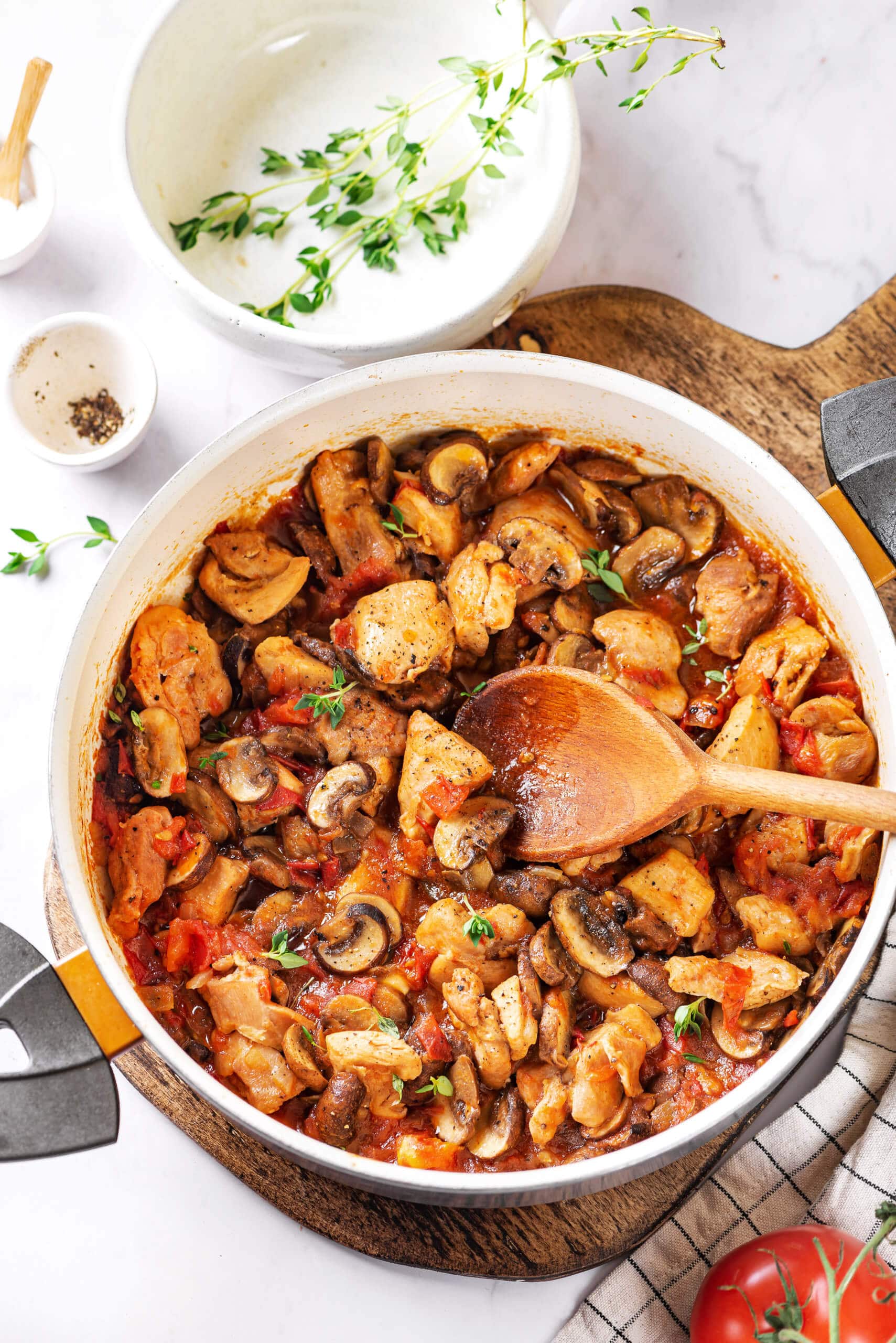 Healthy Chicken Recipe with Mushrooms and Tomatoes