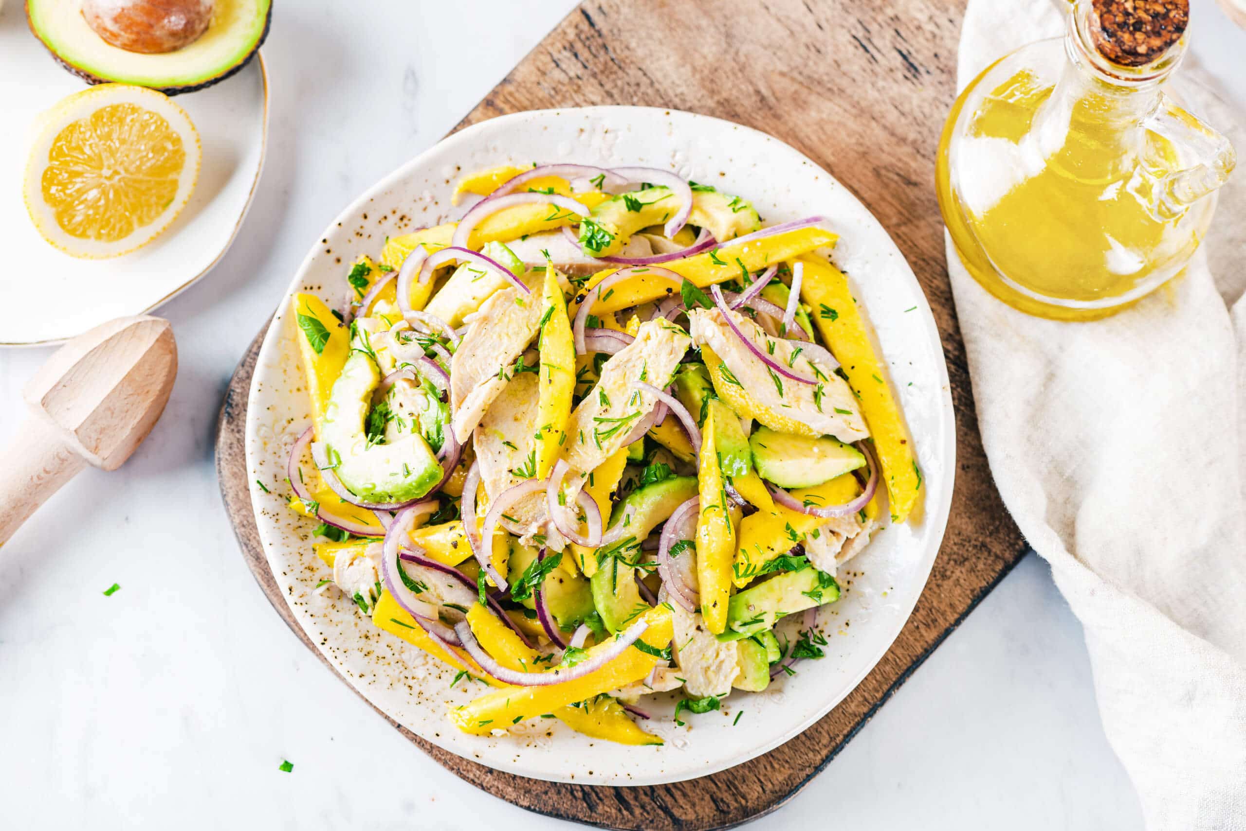 Easy Avocado and Chicken Salad with Mango