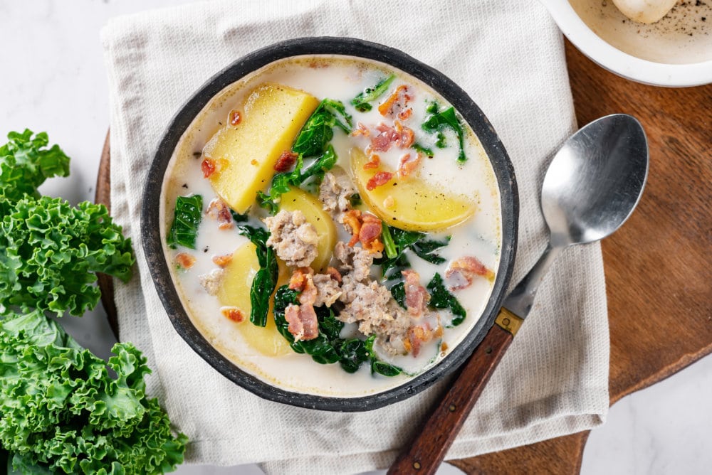 Homemade Zuppa Toscana Soup with Kale