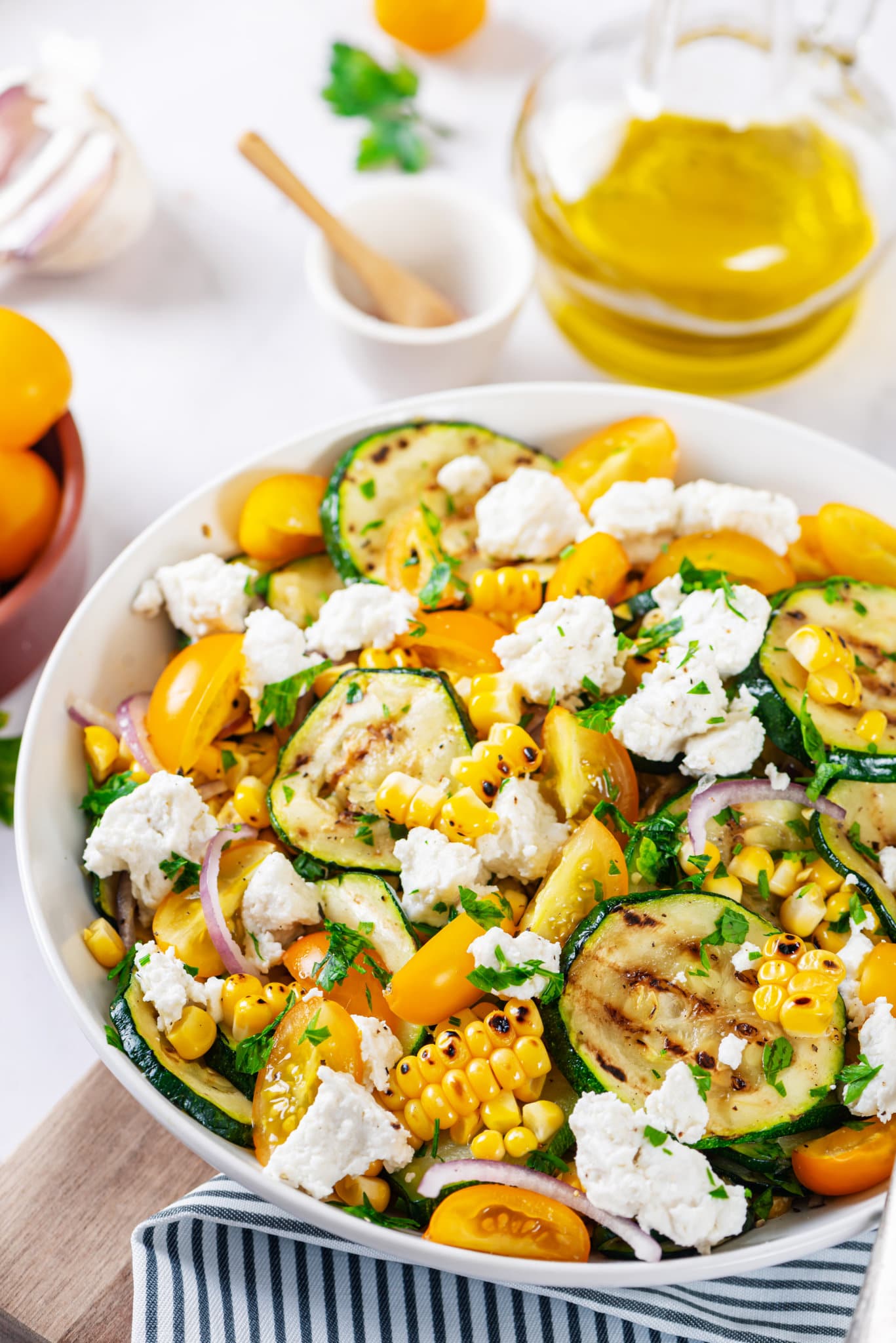 20 Minute Grilled Zucchini Salad with Corn and Cheese All We Eat