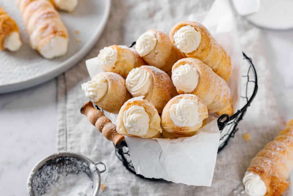 Puff Pastry Cream Horn Dessert