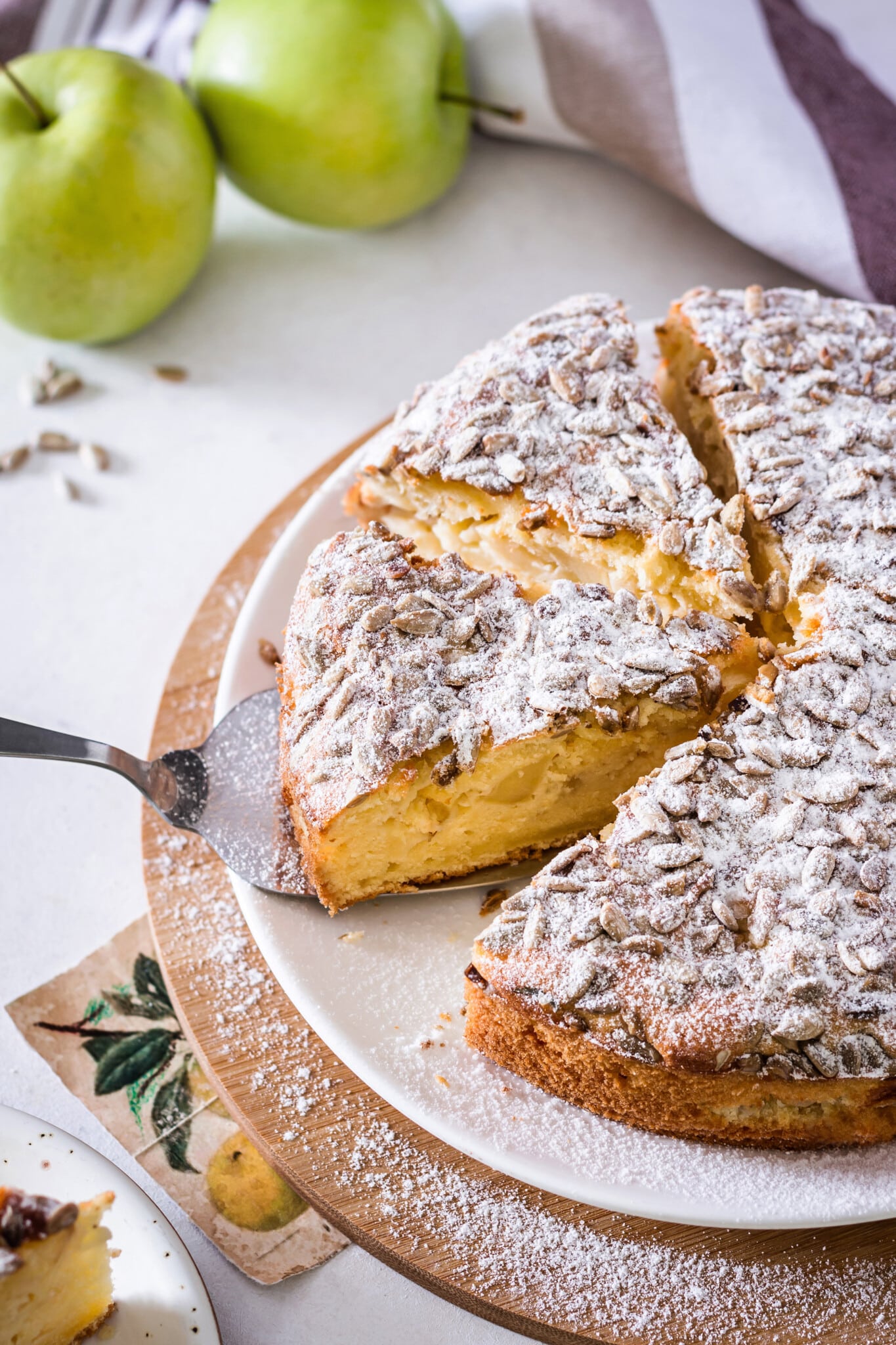 Moist and Easy Apple Cake with Sunflower Seeds