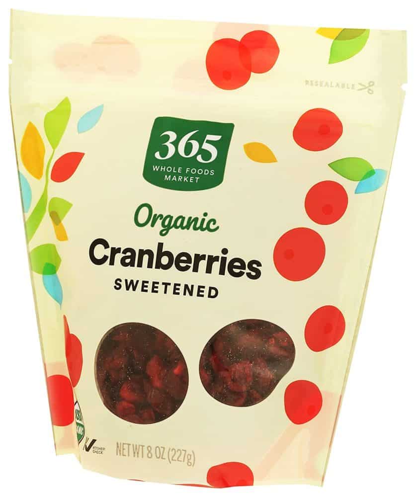 ingredient: dried cranberries