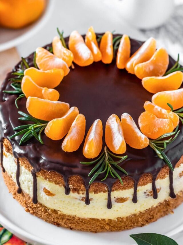 Mandarin orange mousse cake.