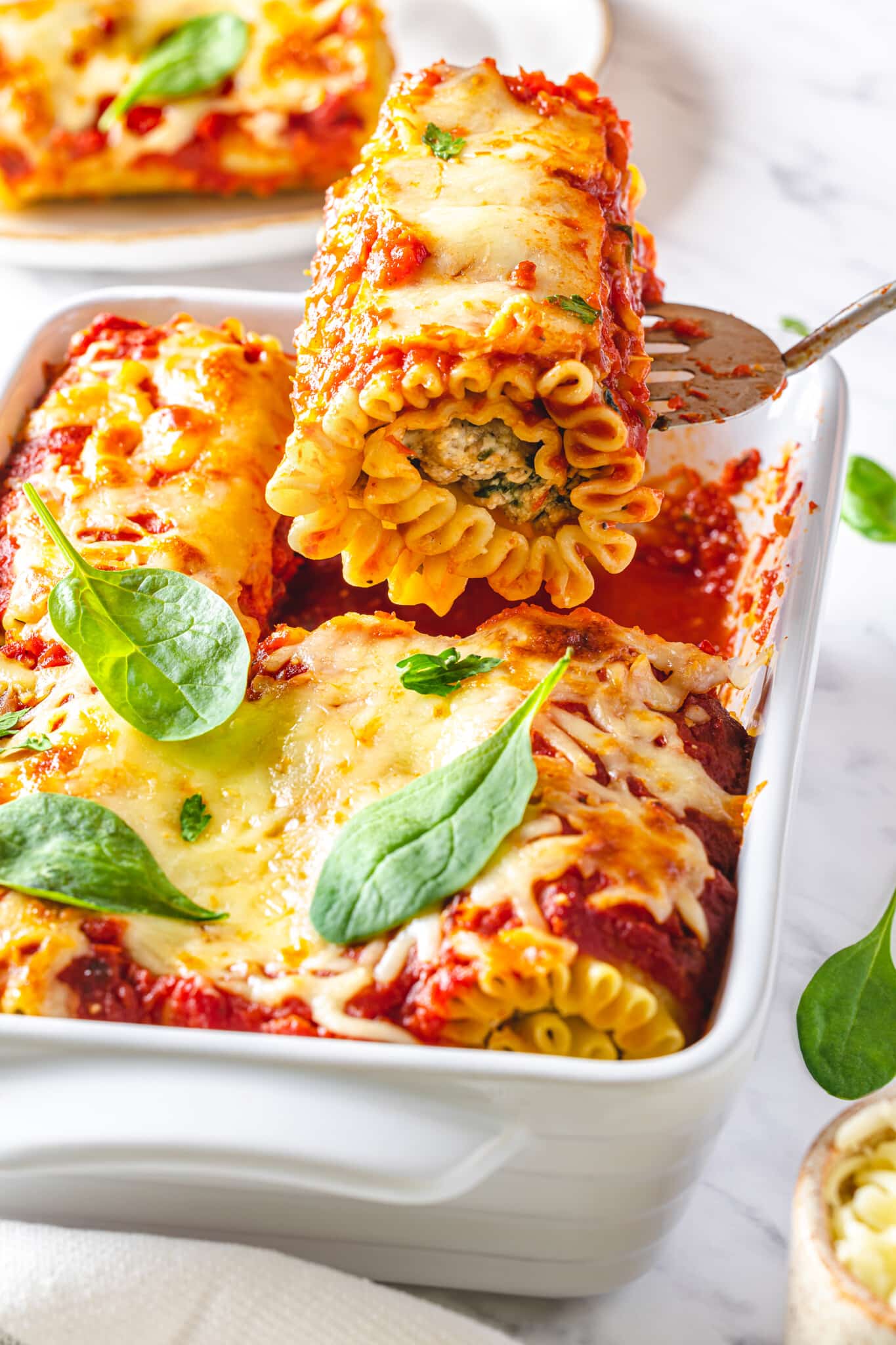 Spinach and Ricotta Lasagna Roll Ups