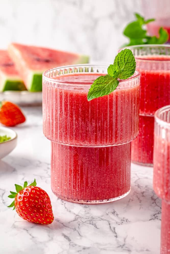 Strawberry and watermelon smoothie.