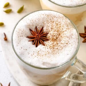 Chai Tea Latte with Warm Spices Delicious chai latte made with milk and spices.