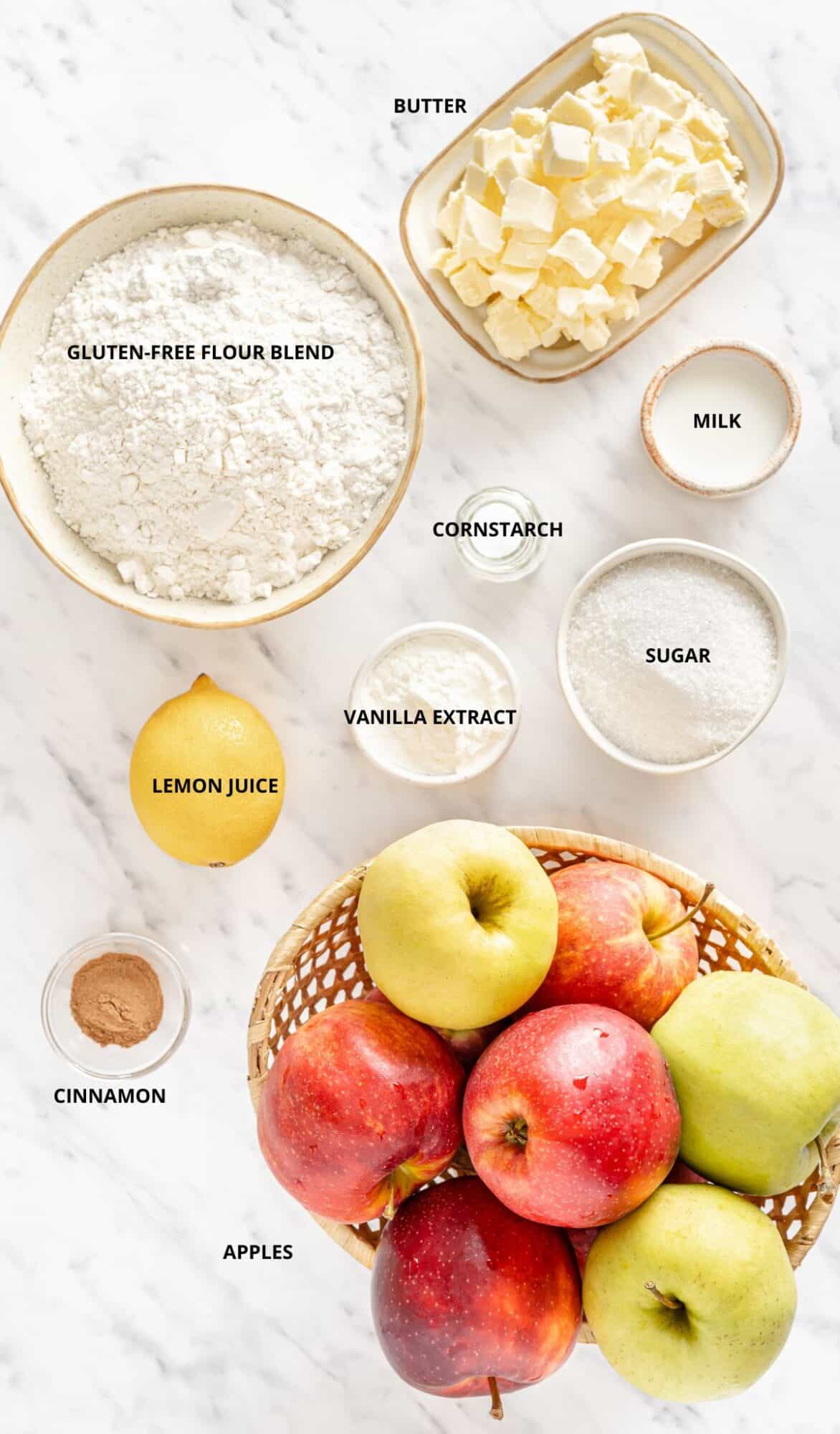 GF Apple Pie Ingredients with Labels.