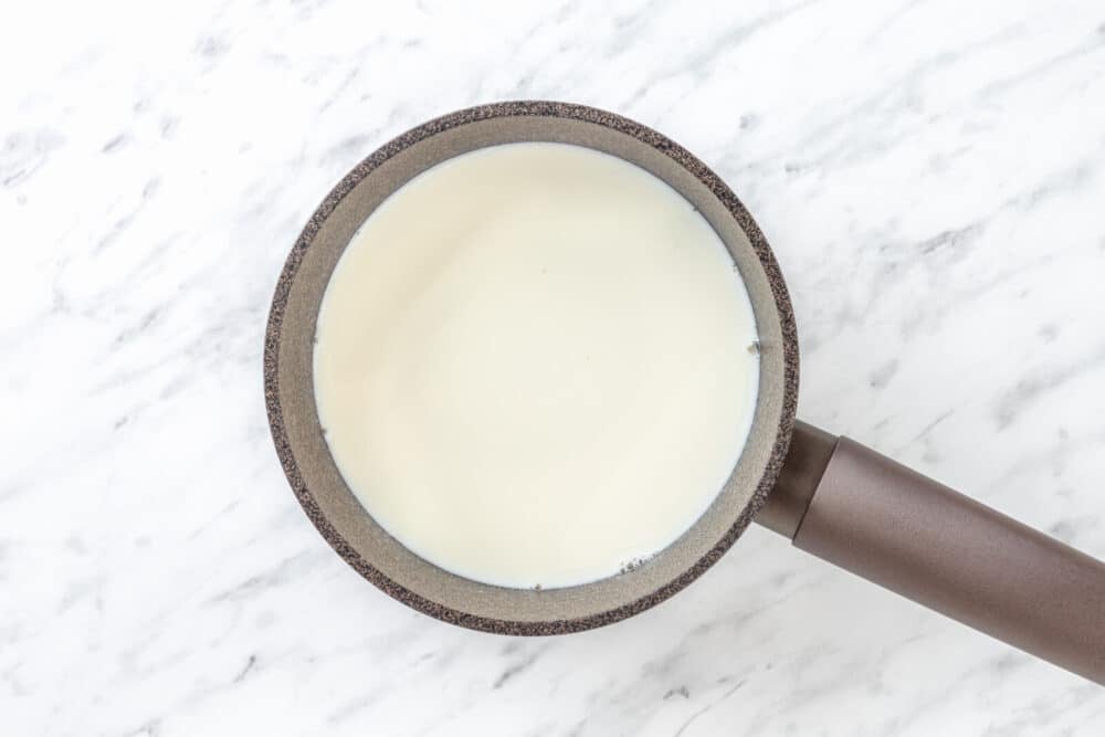 Milk in a saucepan.